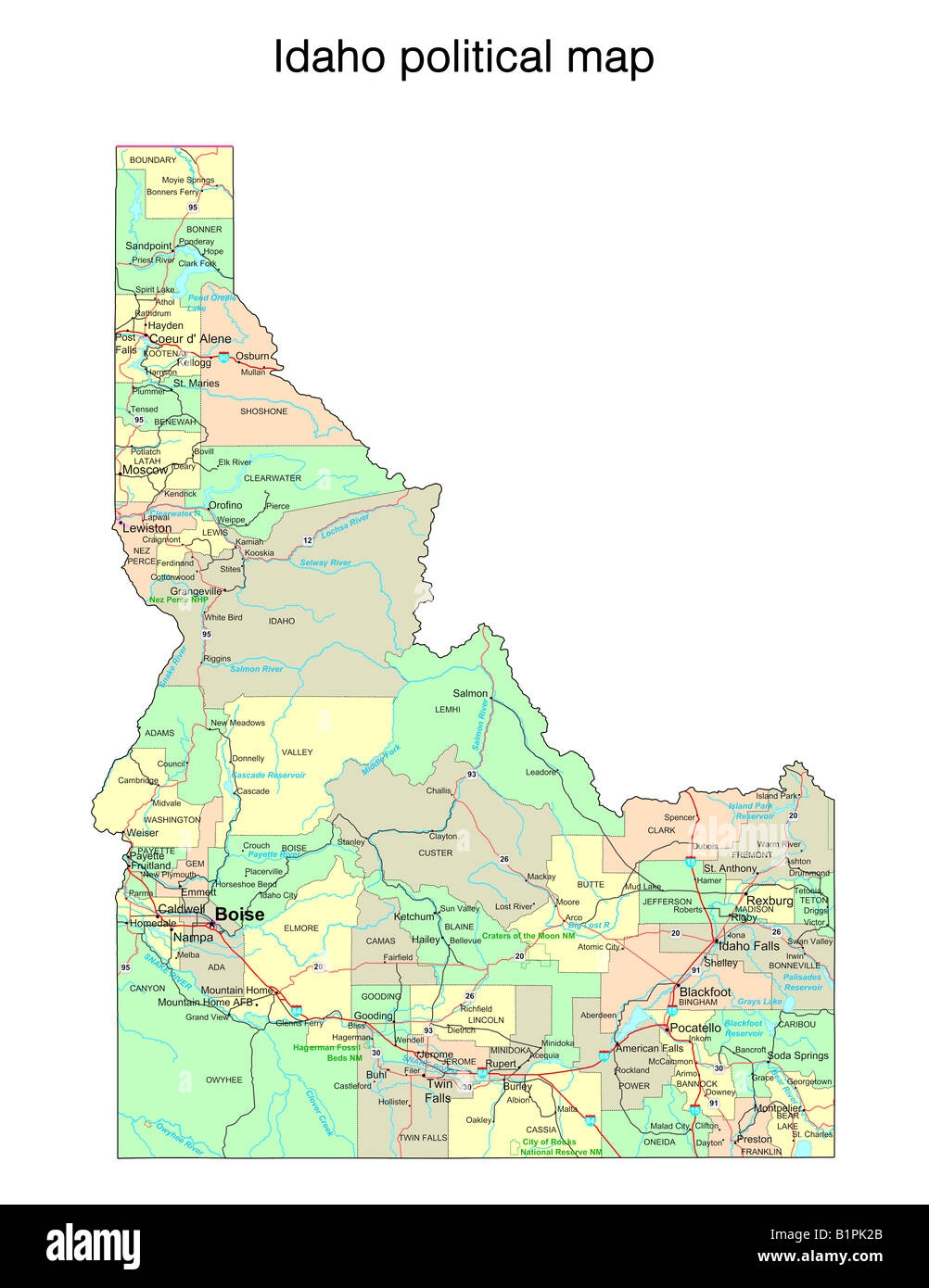 Printable Map Of Idaho