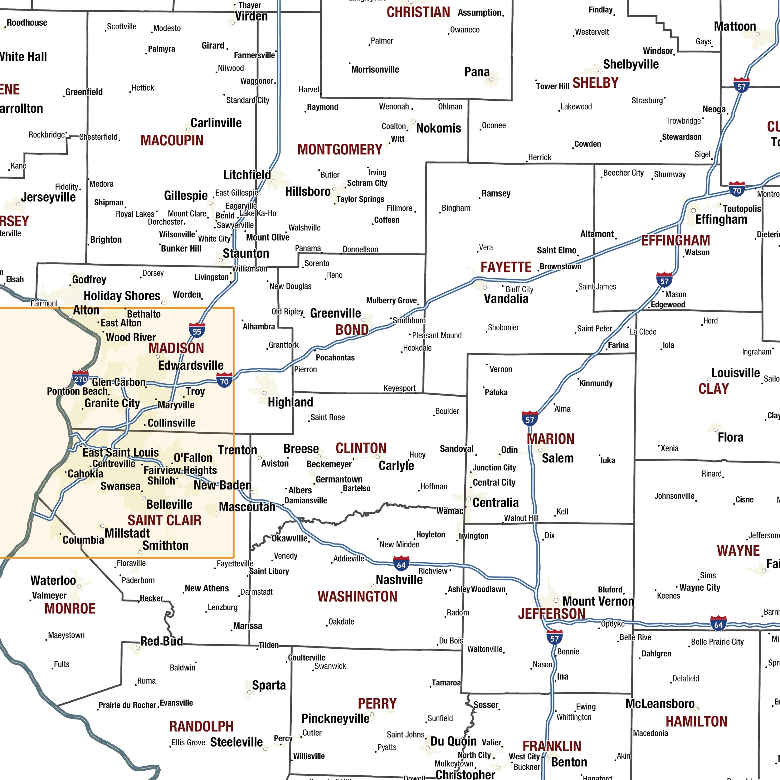 Printable Illinois Map Printable Illinois Map