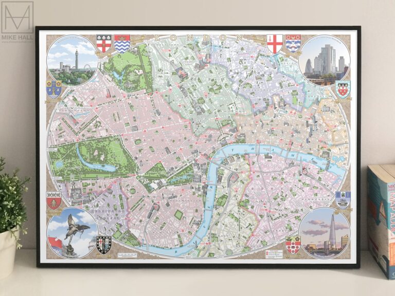 Illustrated Map Of Central London Behance