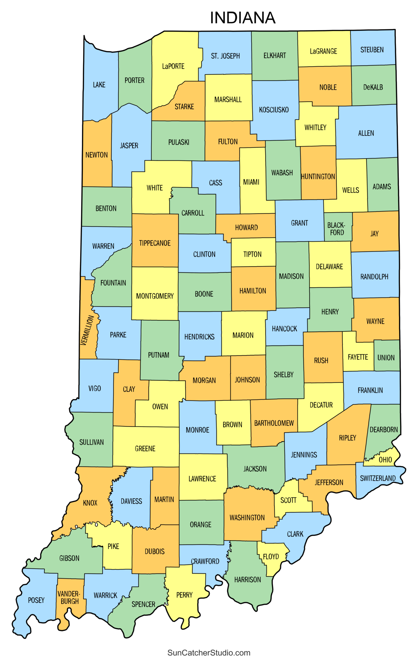 Indiana County Map Printable State Map With County Lines Free Printables Monograms Design Tools Patterns U0026 DIY Projects