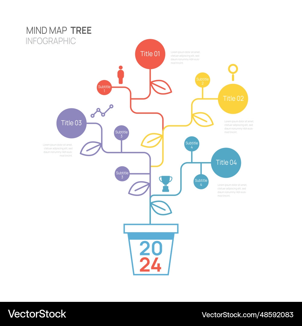 Infographic Tree Mind Map Diagram Template Vector Image