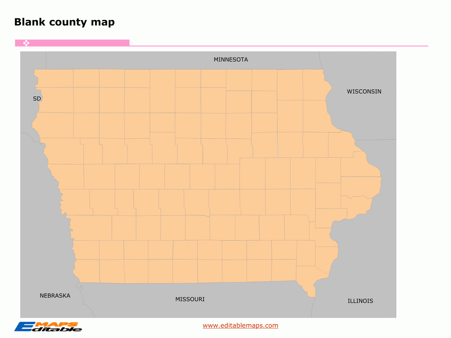 Iowa County Map Printable