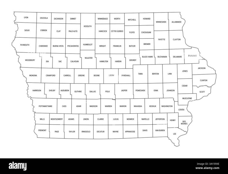 Iowa County Map Hi res Stock Photography And Images Alamy