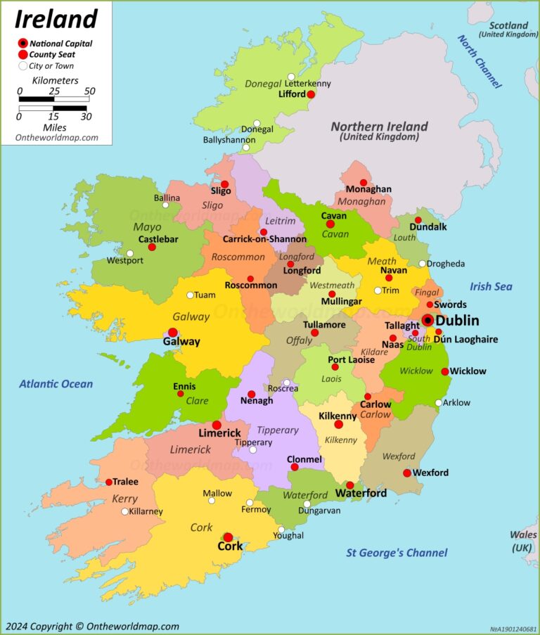 Ireland Map Discover The Republic Of Ireland With Detailed Maps Worksheets Library
