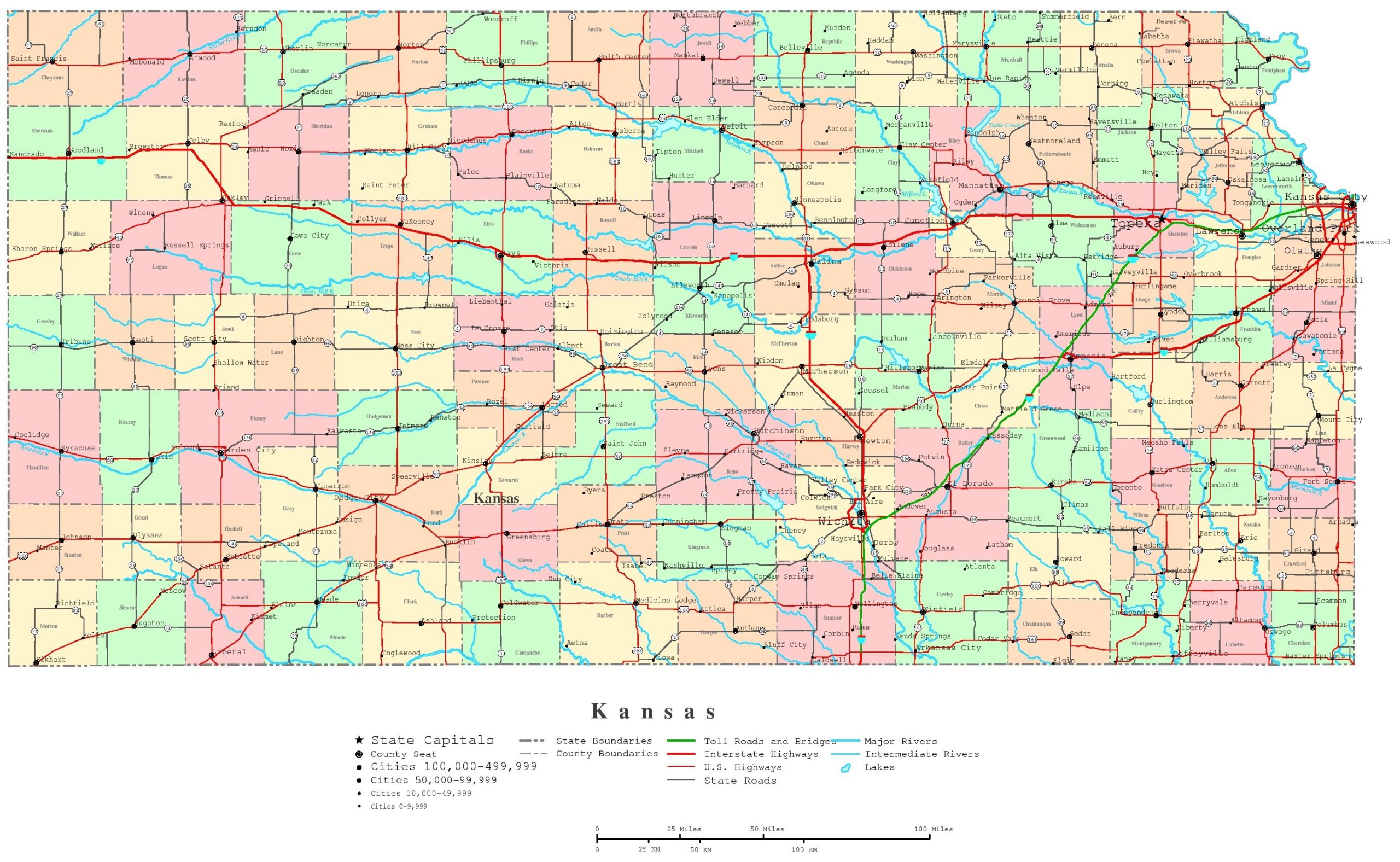 Kansas Printable Map Kansas Printable Map