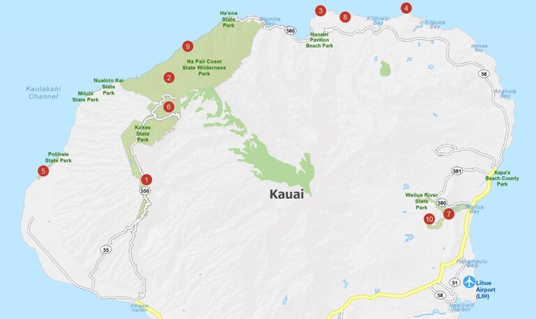 Kauai Island Map Hawaii GIS Geography