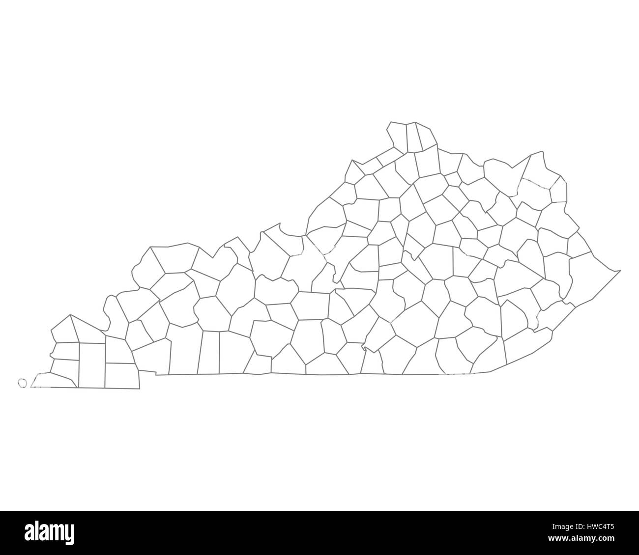 Kentucky County Map Printable