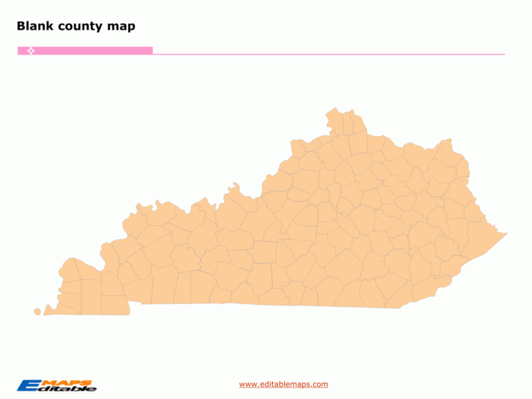 Kentucky County Map Editable PowerPoint Maps