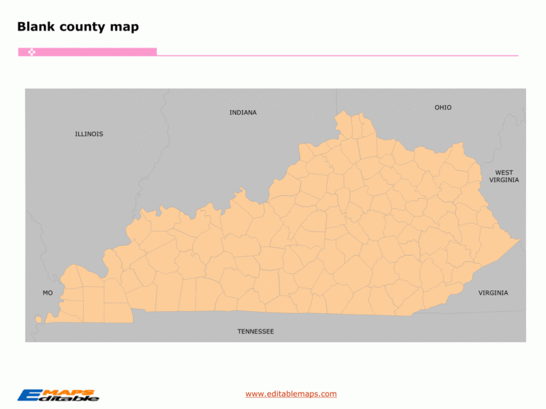 Kentucky County Map Editable PowerPoint Maps