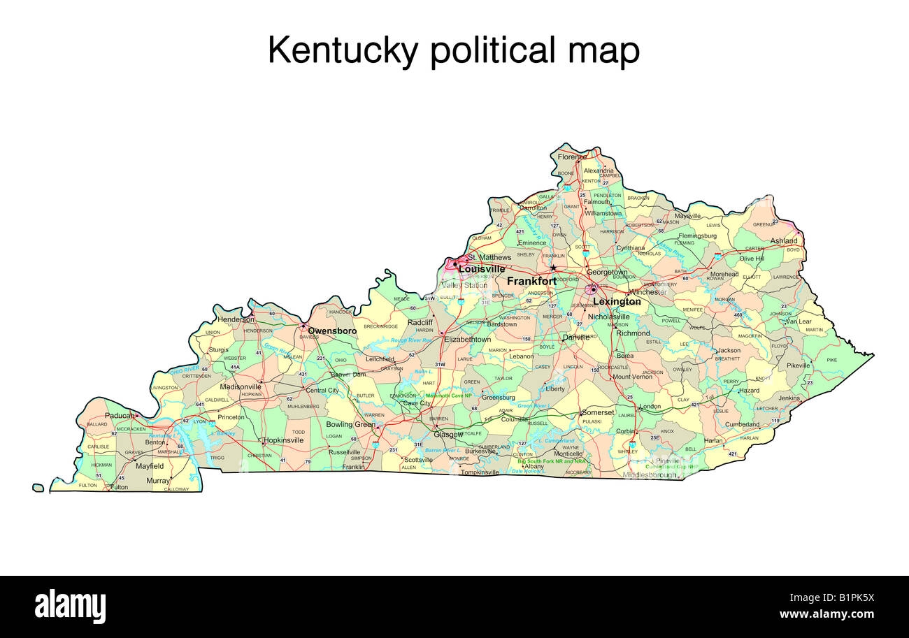Kentucky State Map Hi res Stock Photography And Images Alamy