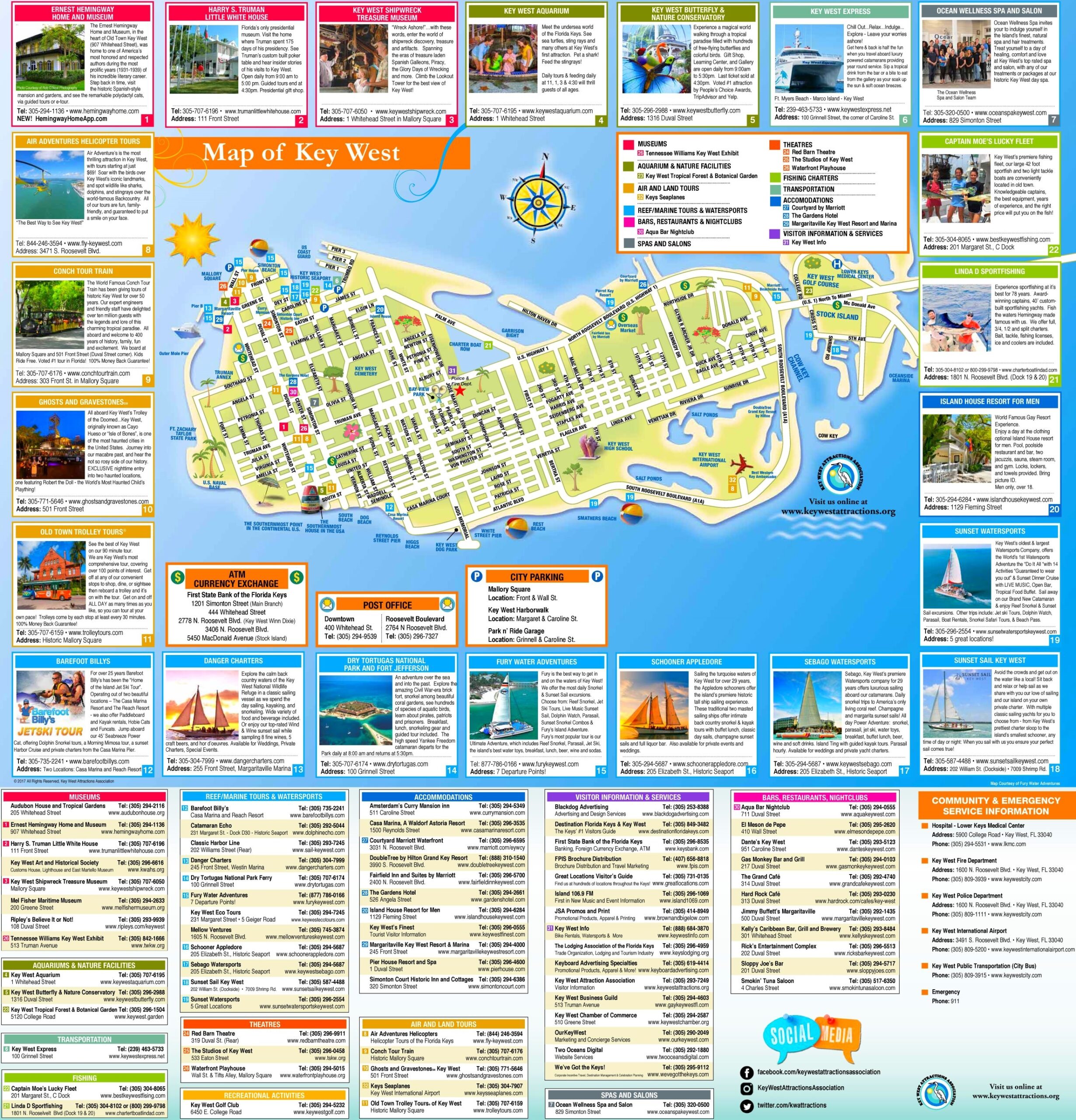 Key West Tourist Map Ontheworldmap