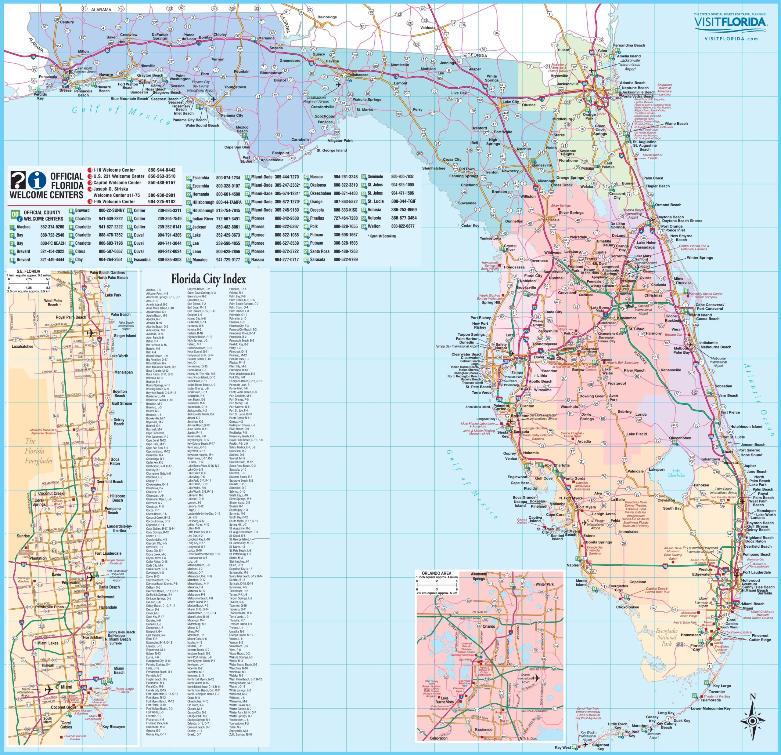 Printable Map Of Florida Cities