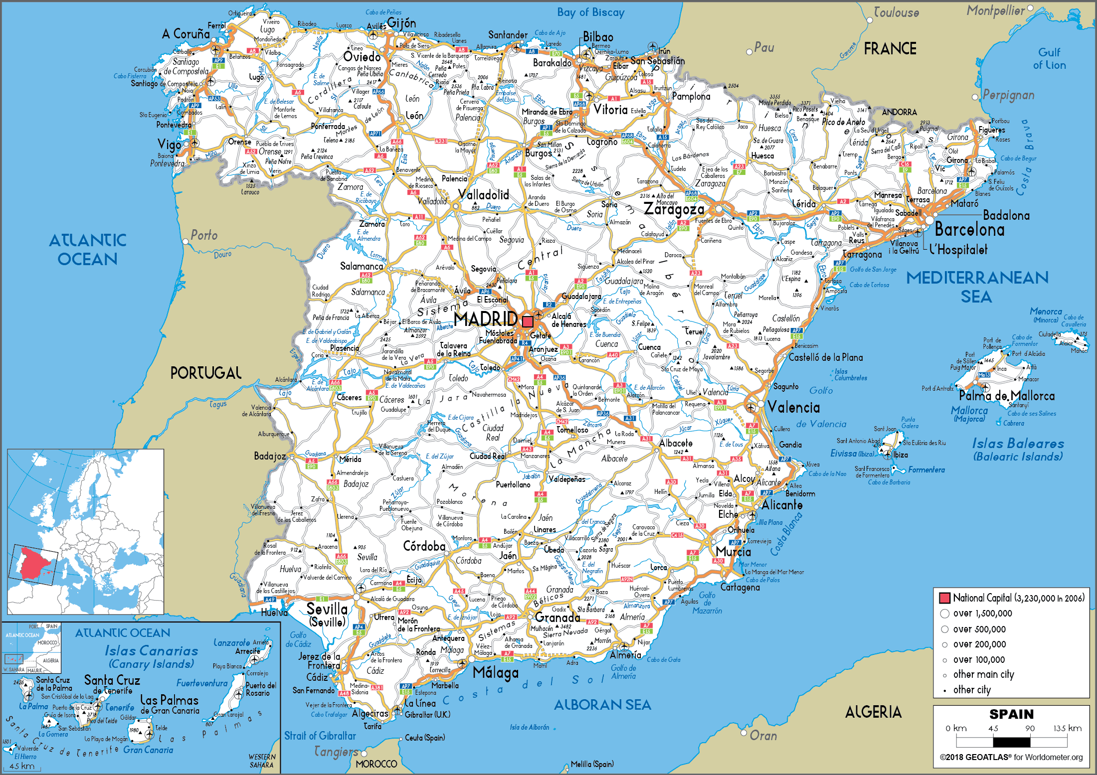 Printable Map Spain Printable Map Spain