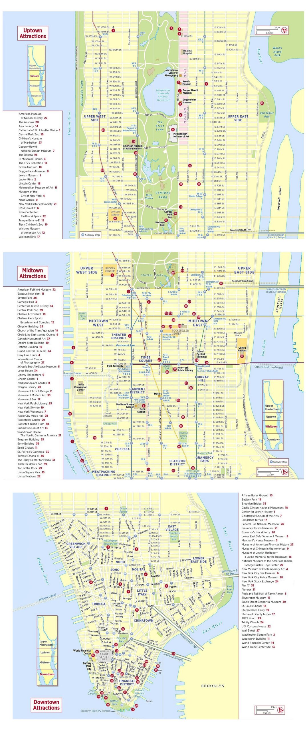 Large Tourist Attractions Map Of New York City New York City NY Worksheets Library