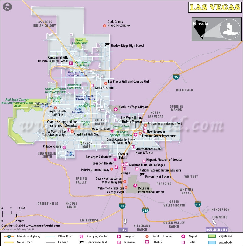 Las Vegas City Map MapsofWorld