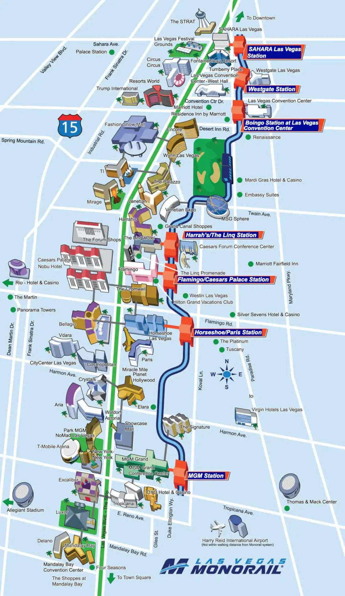 Las Vegas Monorail Map LasVegasHowTo
