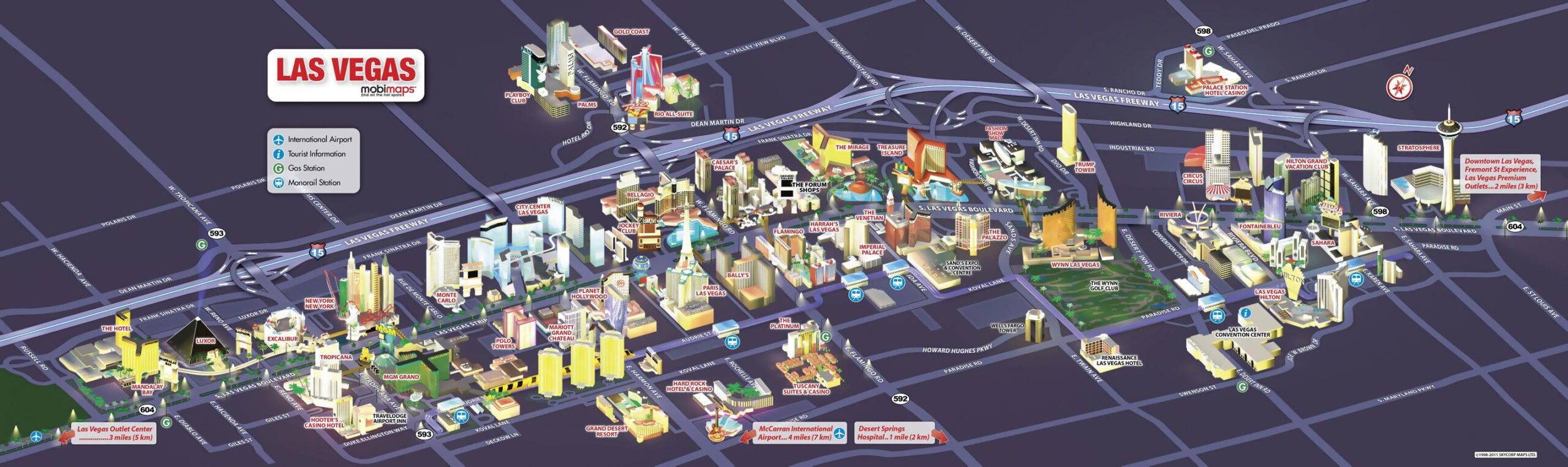 Las Vegas Strip Map Map Of The Vegas Strip United States Of America 