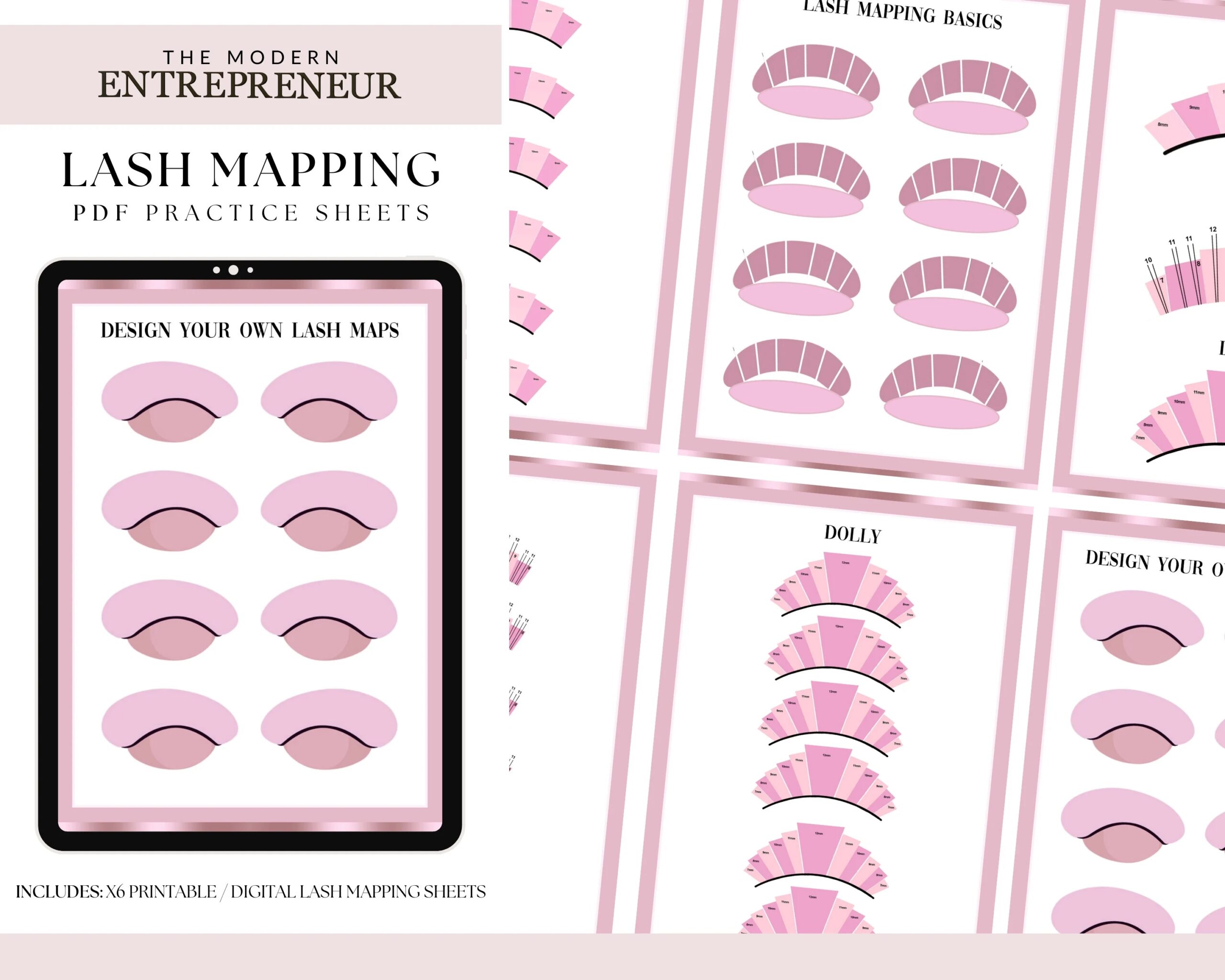 Printable Lash Mapping Template