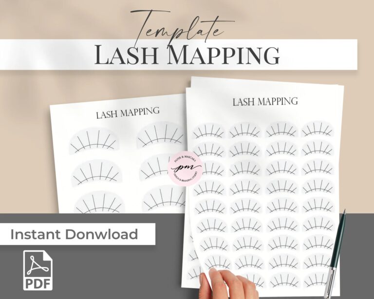 Lash Map Sheets Printable Lash Mapping Sheets Eyelash Extensions Form Etsy Canada