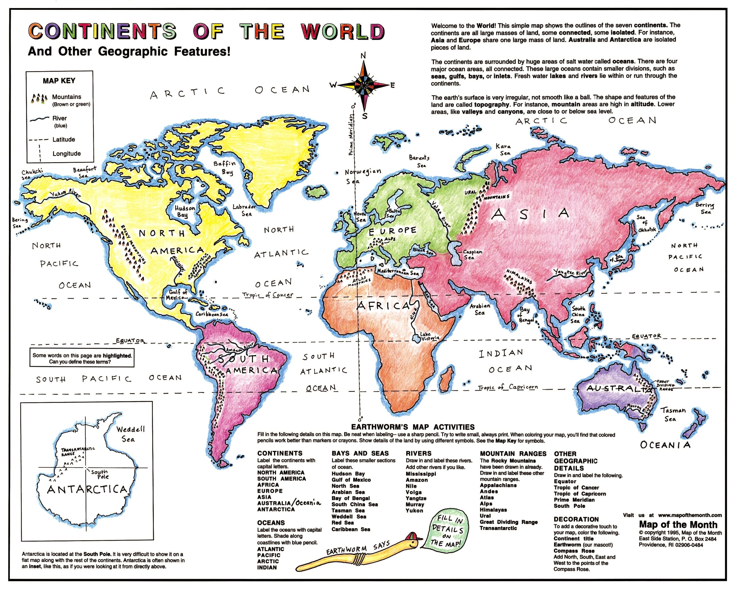 Blank Map Continents And Oceans Printable