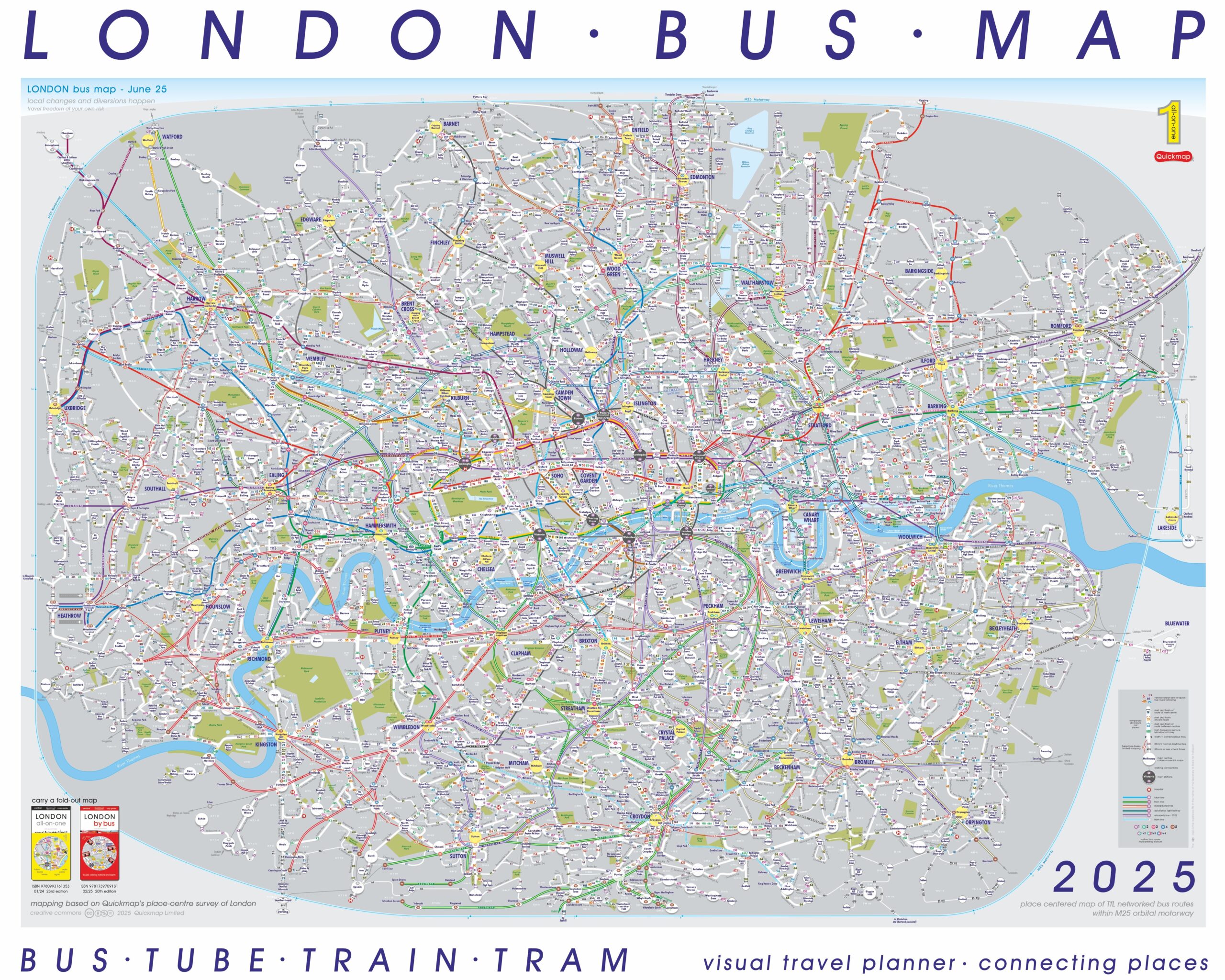 London Bus Map 2025 Visual Travel Planner connecting Places 