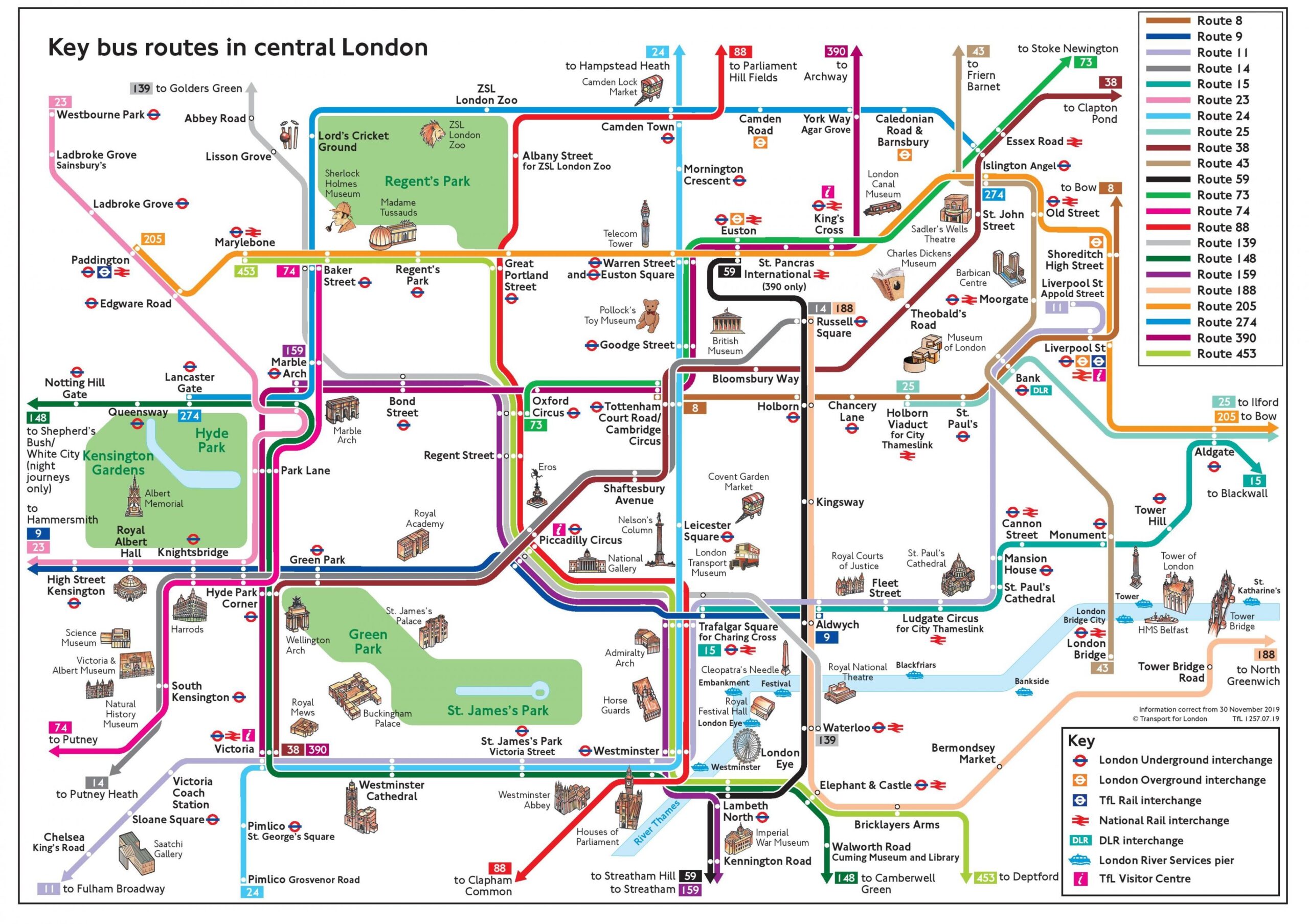 London Bus Map Bus Map Of London England 