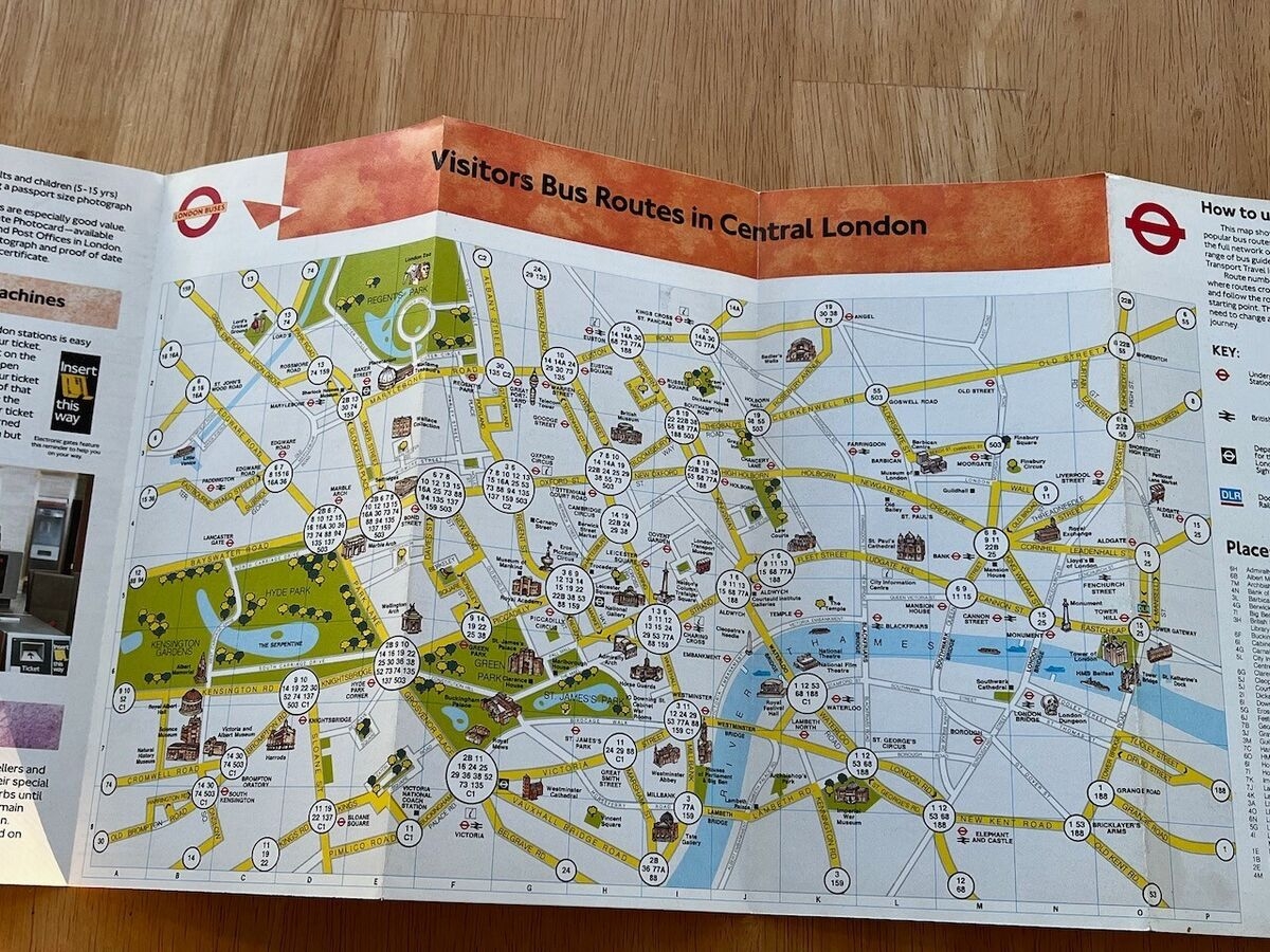 LONDON UK Travel Map Guide BTA Vintage 1991 Folding Guide City Map EBay