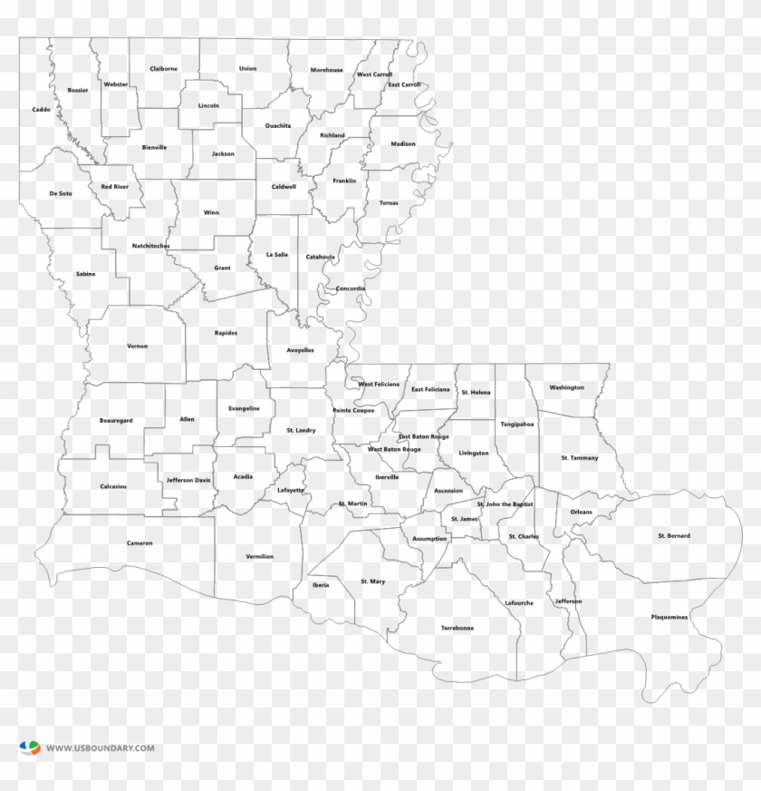 Louisiana Counties Outline Map Louisiana Parish Map HD Png Download 1039x1030 1976368 PngFind