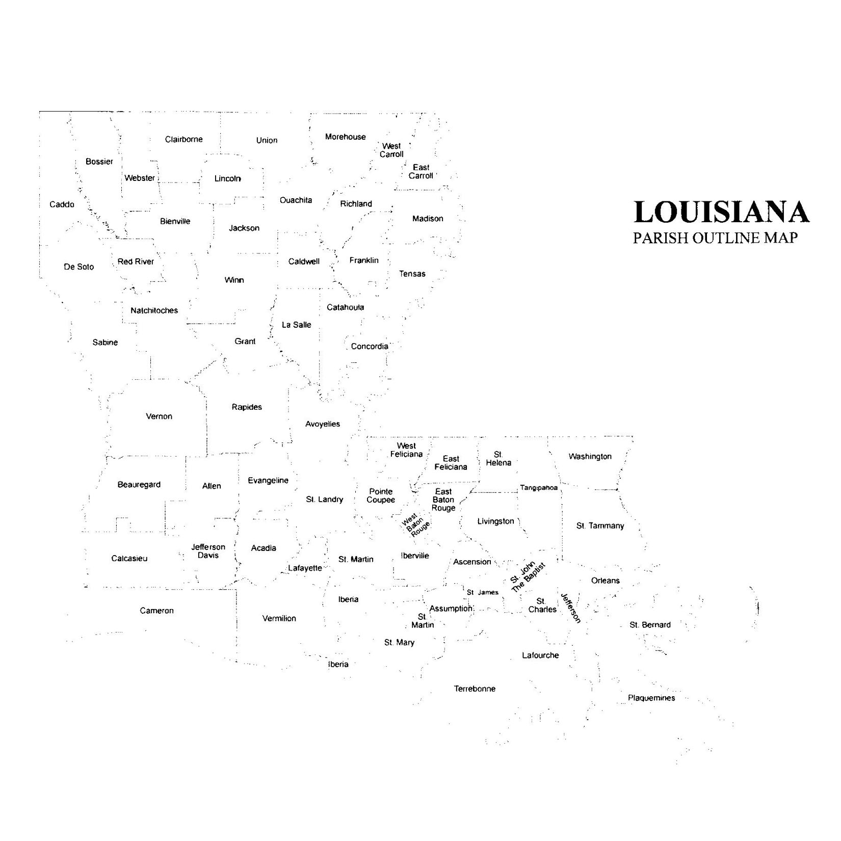 Louisiana Parish Map