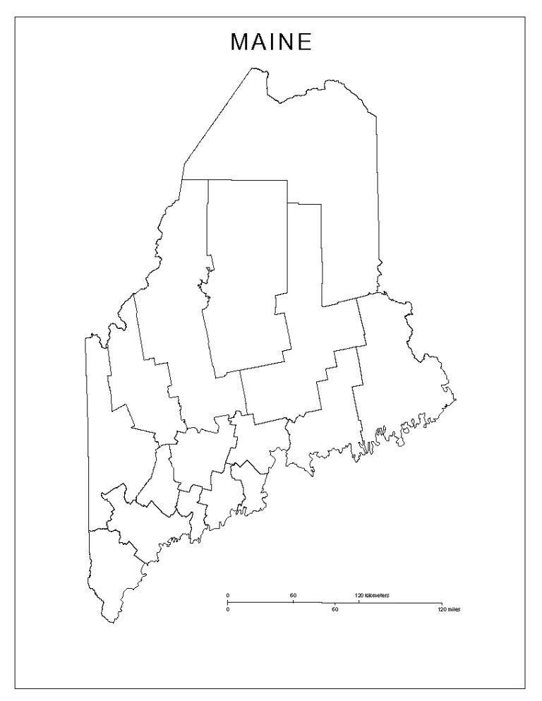 Maine Blank Map