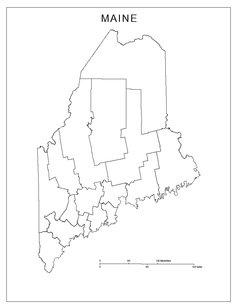 Maine Blank Map