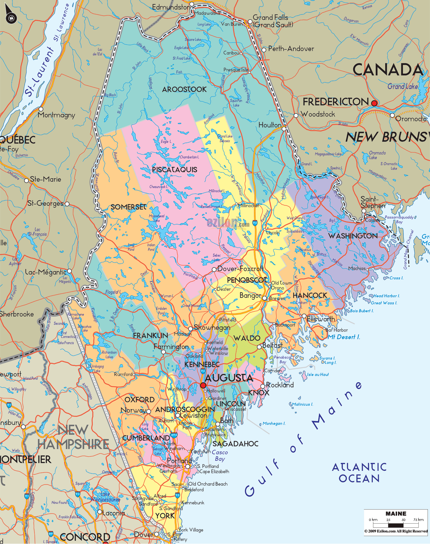 Printable Map Of Maine Coastline