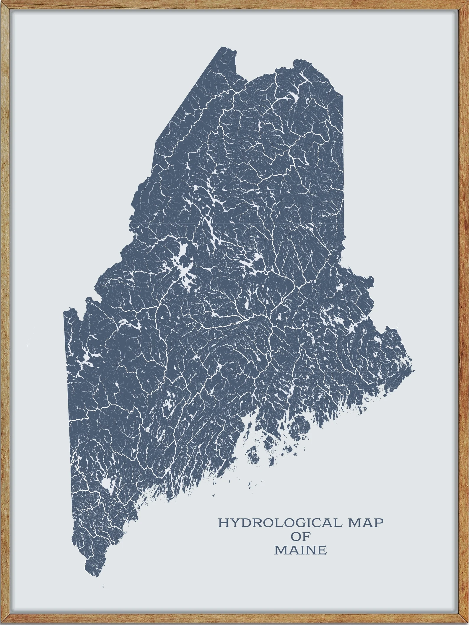 Maine Lakes And Rivers Map Exploring The Wilderness