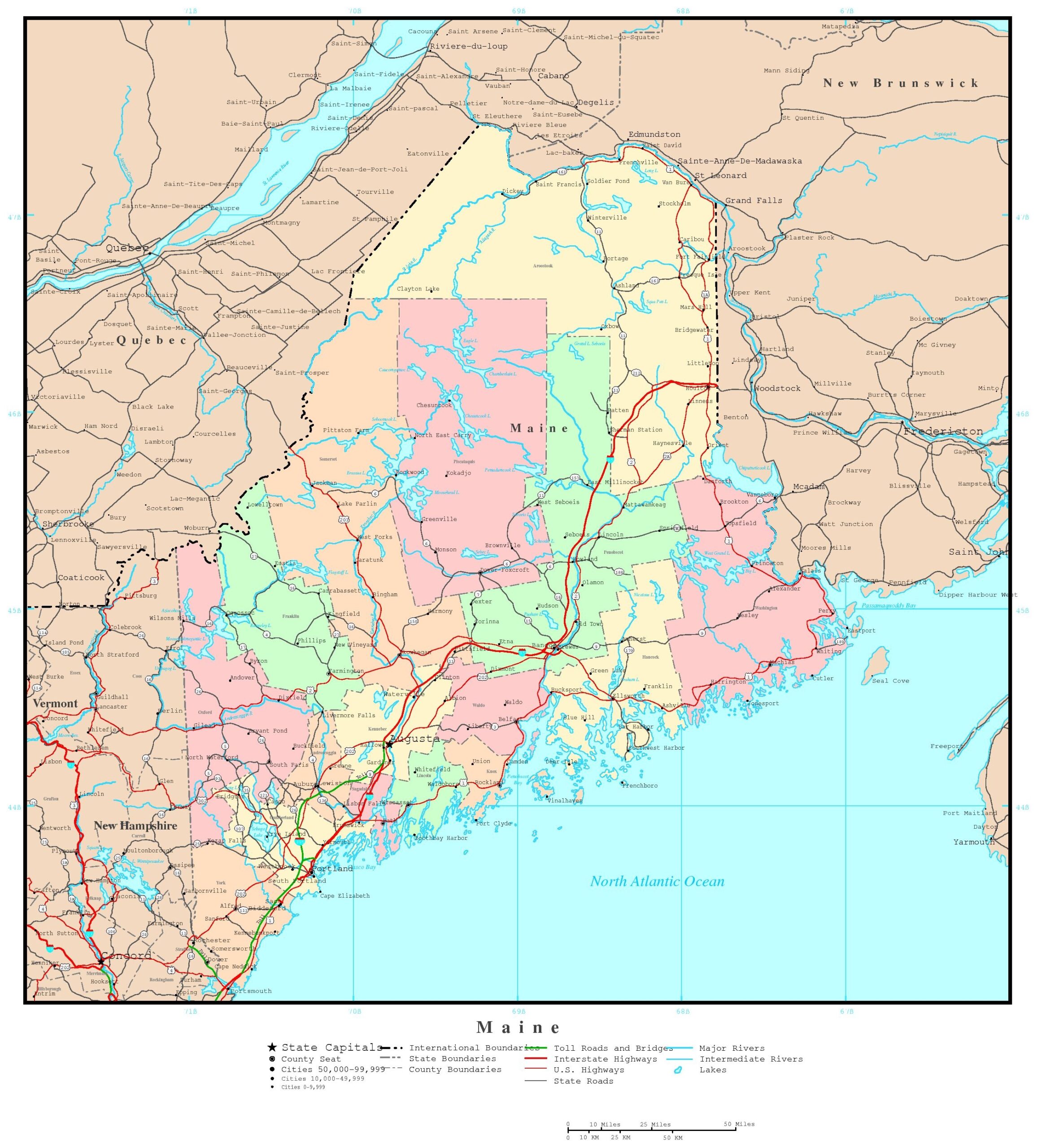 Printable Map Of Maine