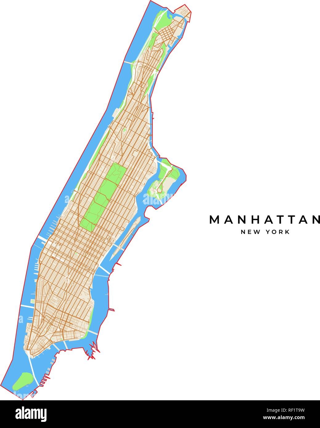 Manhattan Map Vector Hi res Stock Photography And Images Alamy