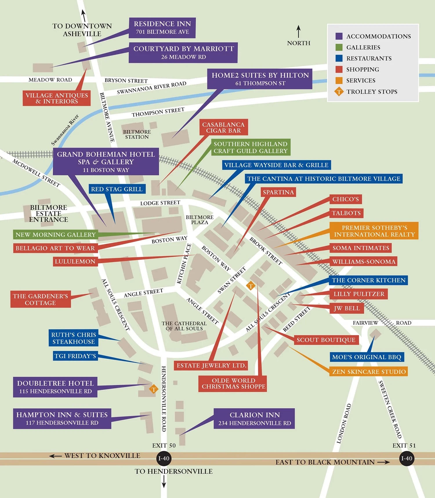 Printable Map Of Asheville Nc