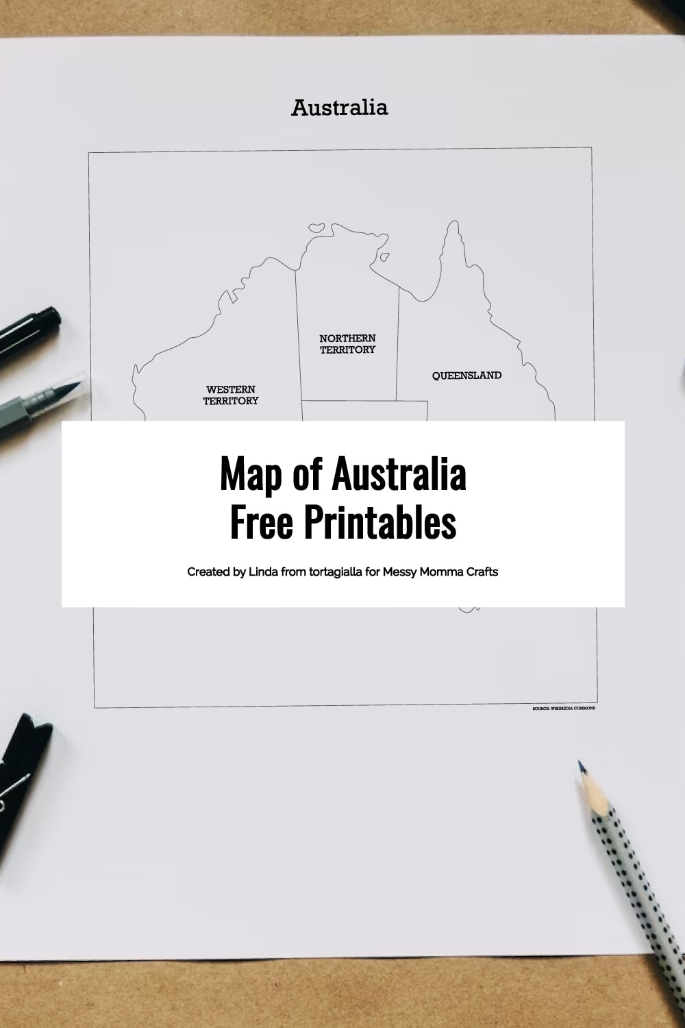 Map Of Australia Free Printable Messy Momma Crafts