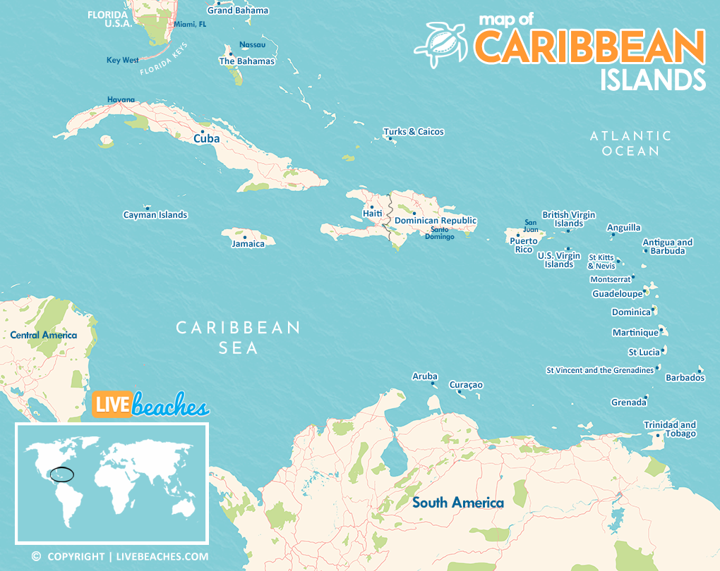 Map Of Caribbean Islands Live Beaches