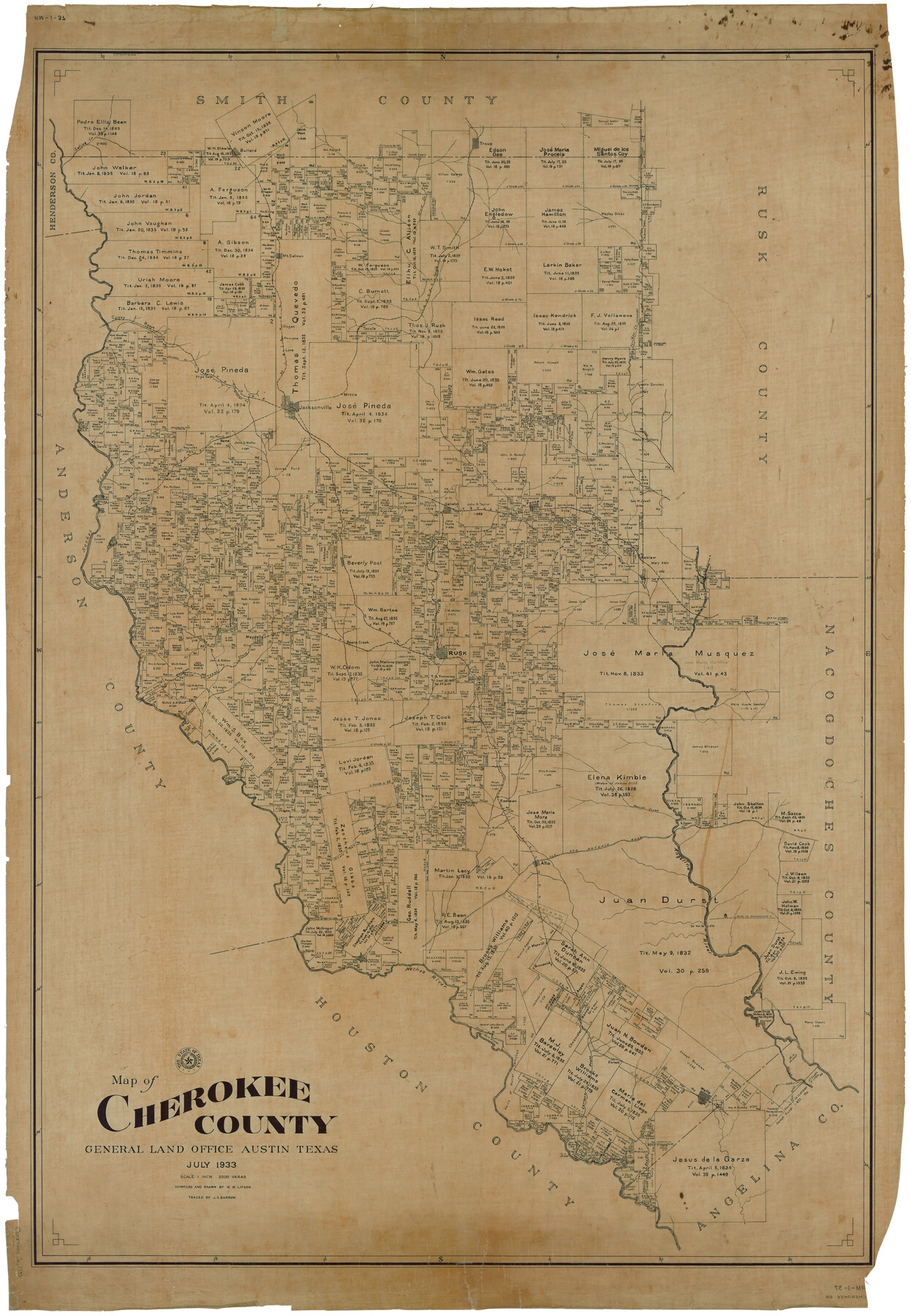 Map Of Cherokee County 1799 Map Of Cherokee County General Map Collection 1799 Map Of Cherokee County General Map Collection Search Results Search Texas GLO