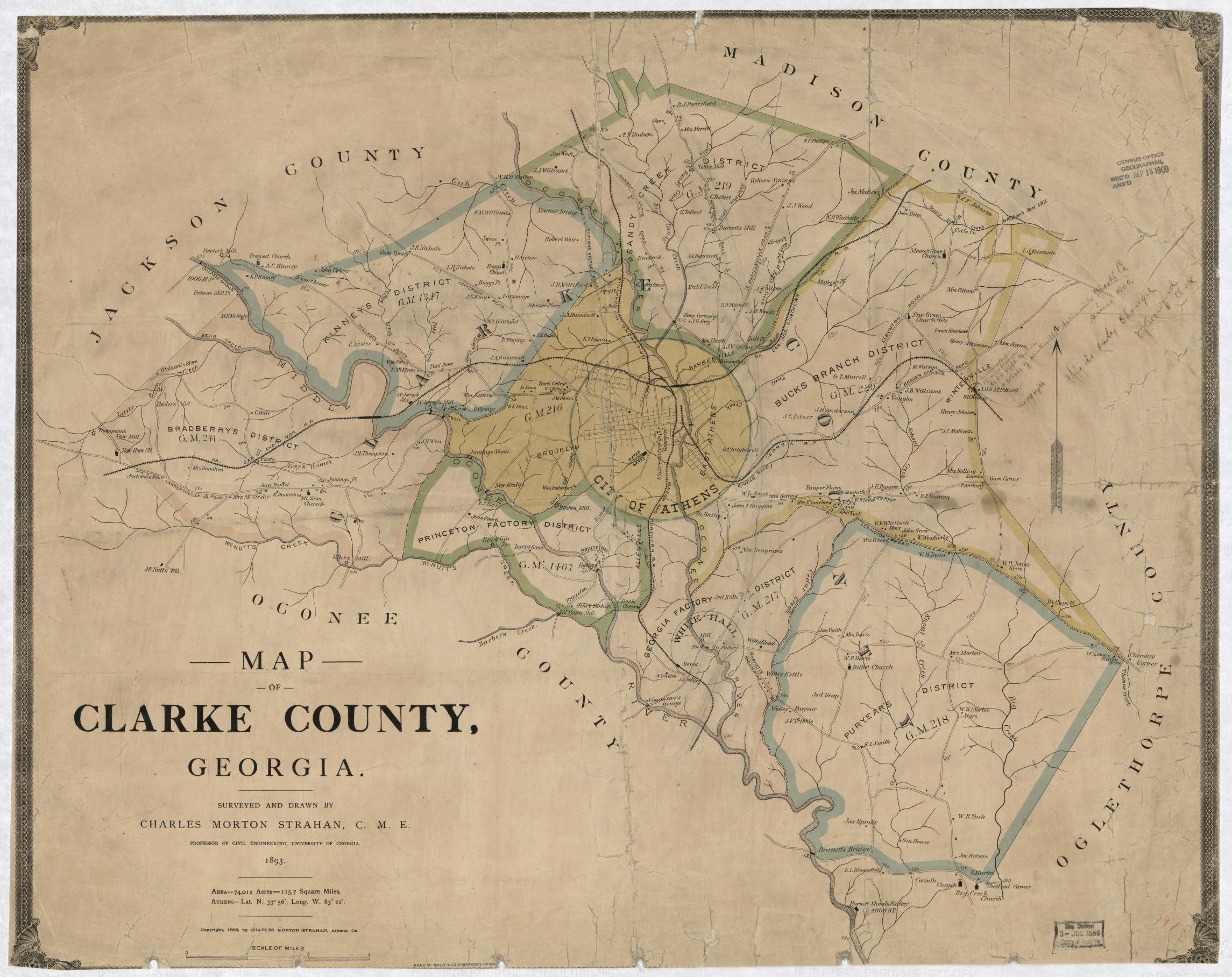 Map Of Clarke County Georgia Library Of Congress