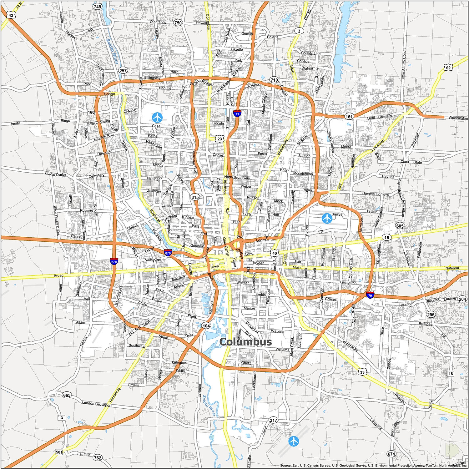 Printable Map Of Ohio