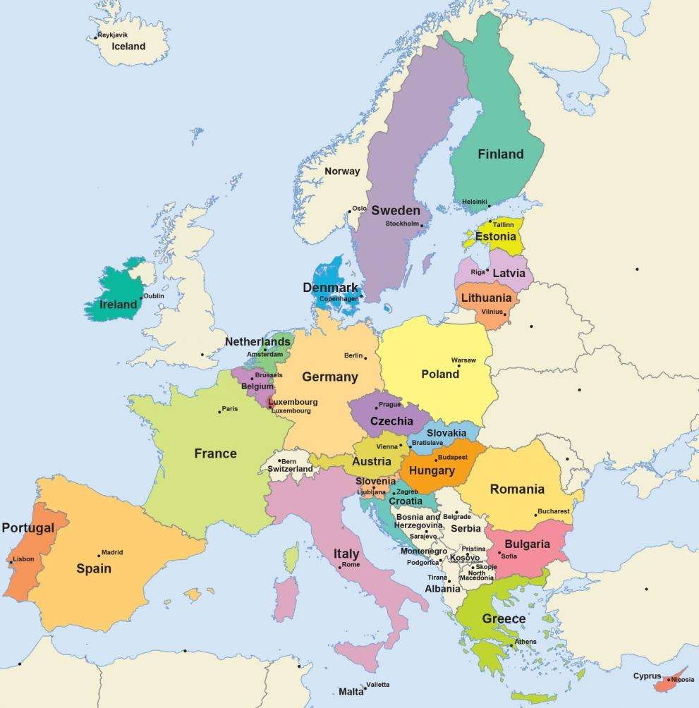 Map Of Europe To Print Free And In HIGH Quality 