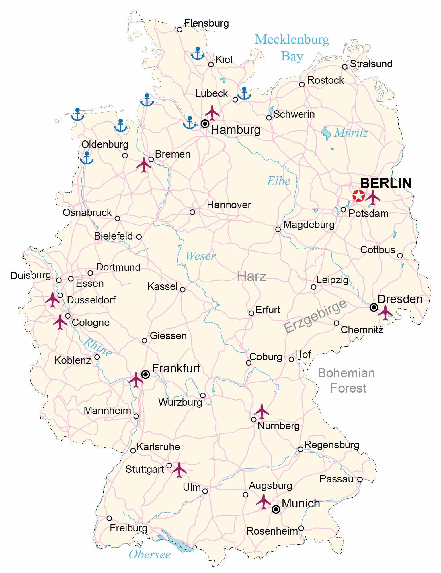Map Of Germany Cities And Roads GIS Geography