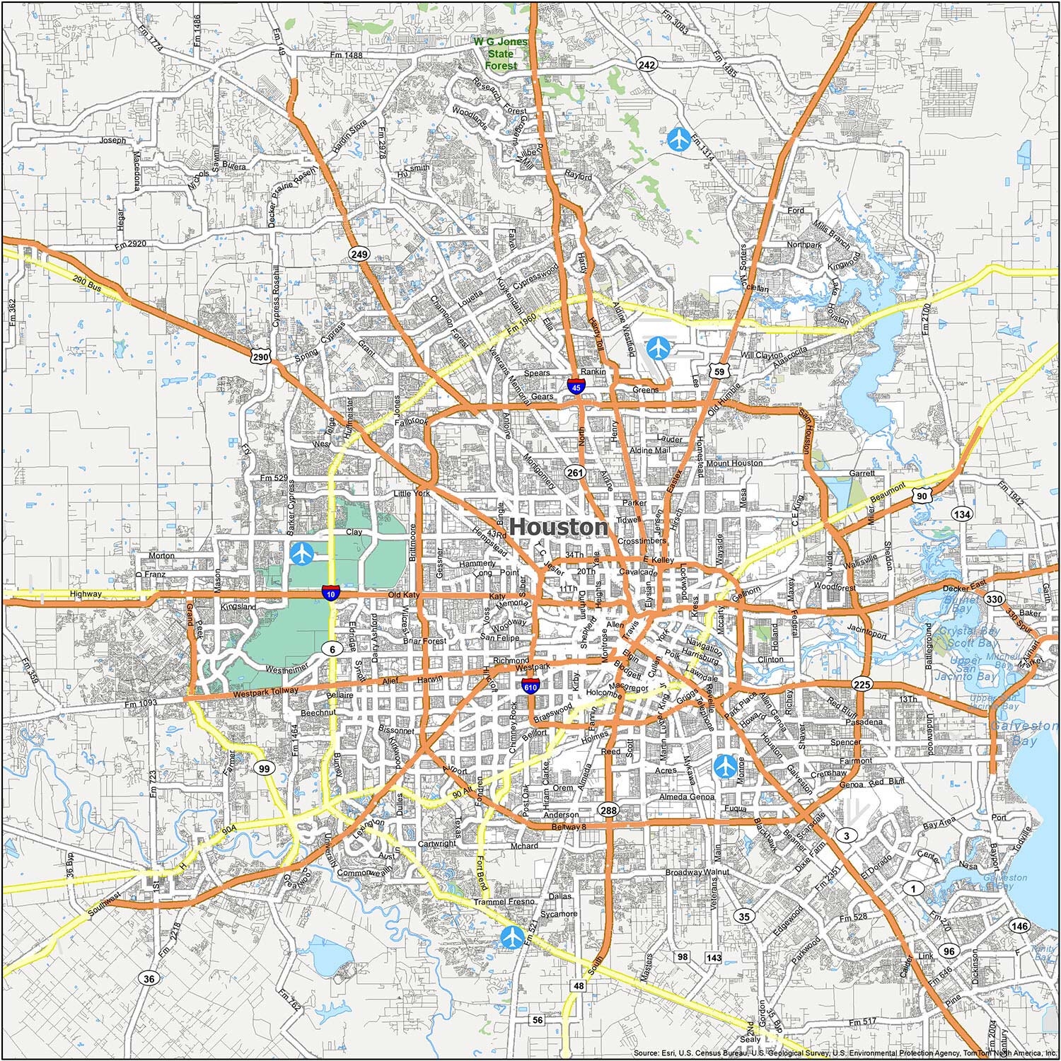 Map Of Houston Texas GIS Geography Map Of Houston Texas GIS Geography