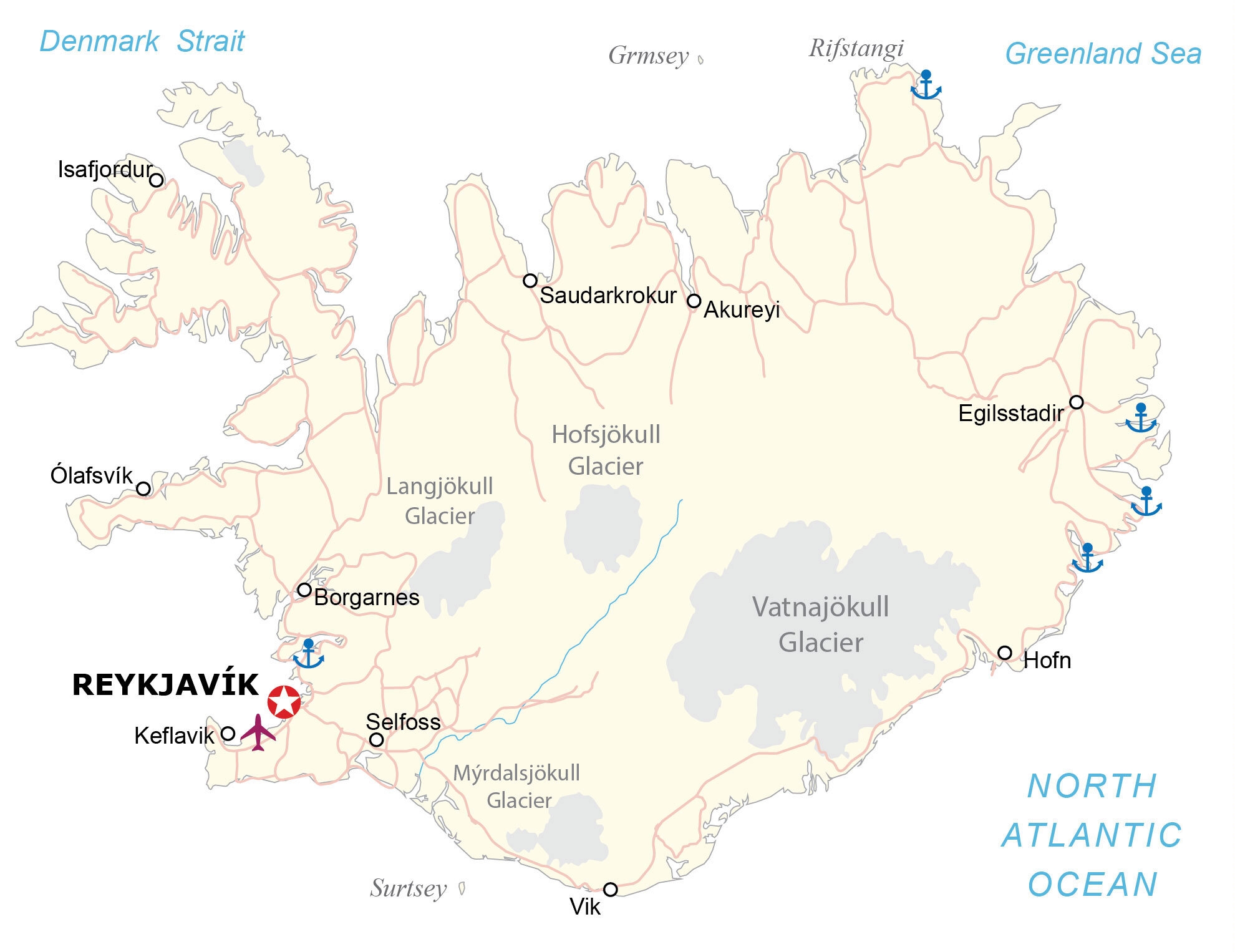 Map Of Iceland Cities And Roads GIS Geography