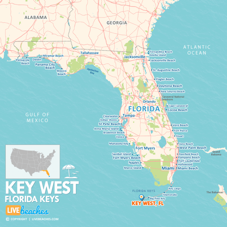 Map Of Key West Florida Live Beaches