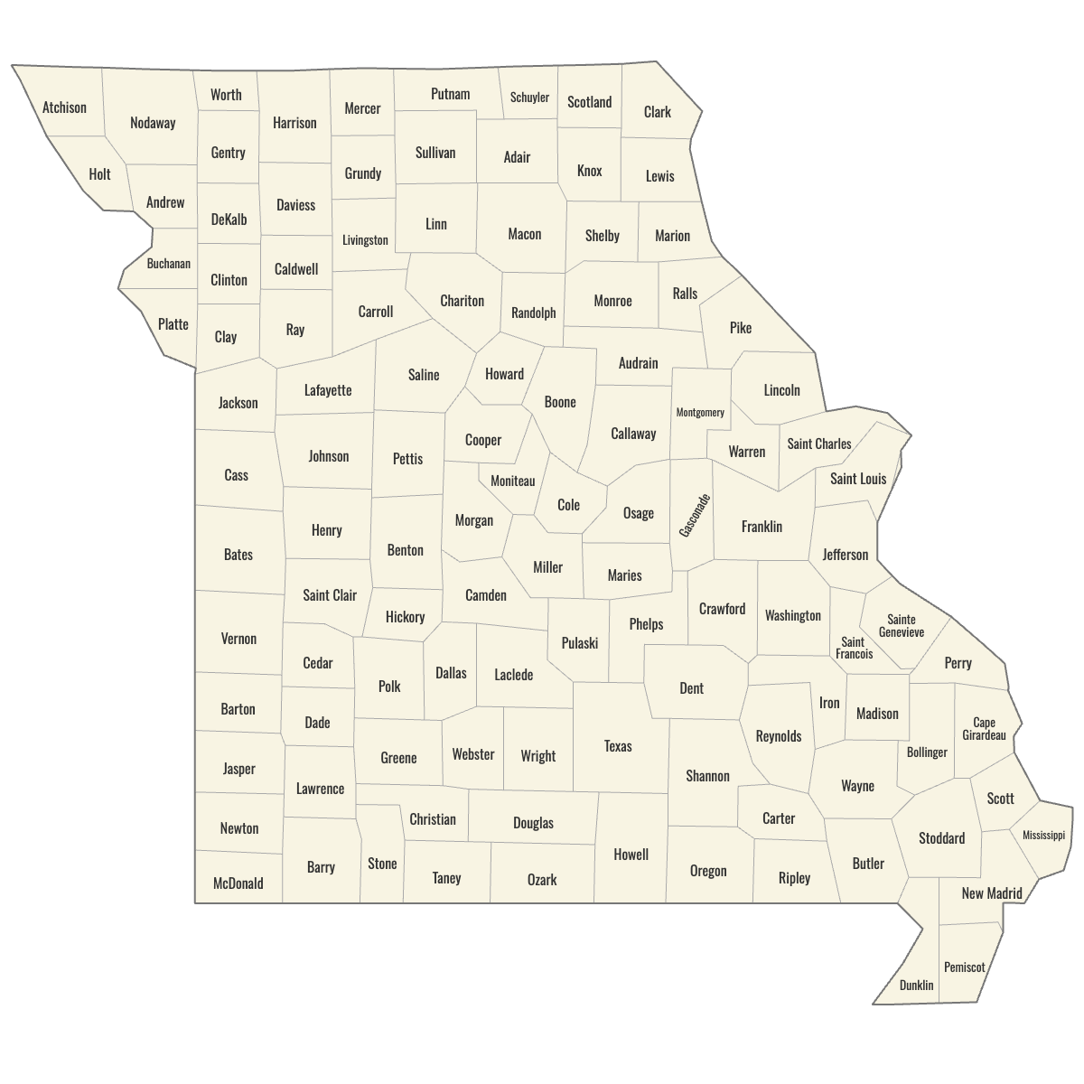 Map Of Missouri Counties Ultimaps