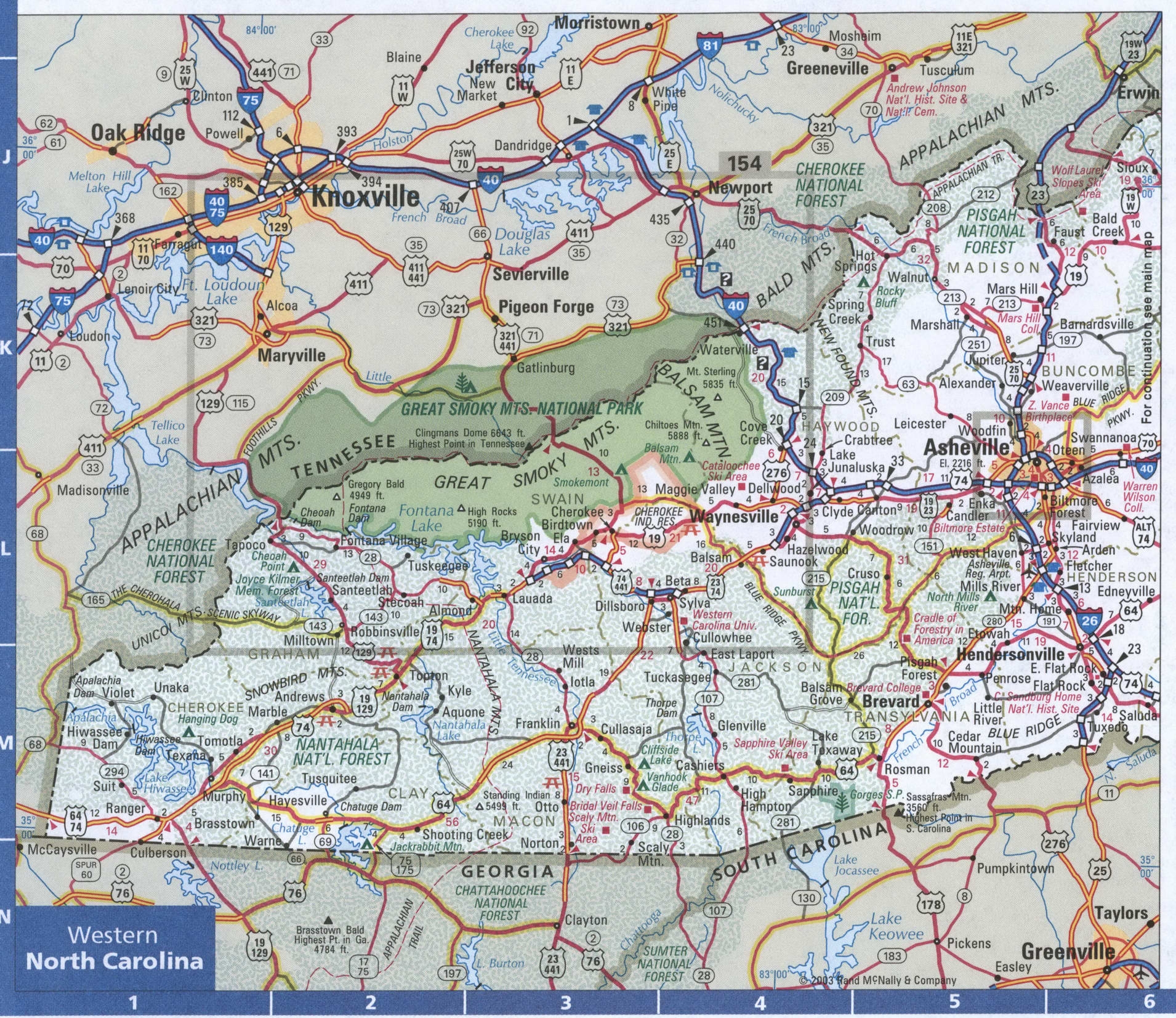 Map Of North Carolina Western Free Highway Road Map NC With Cities Towns Counties