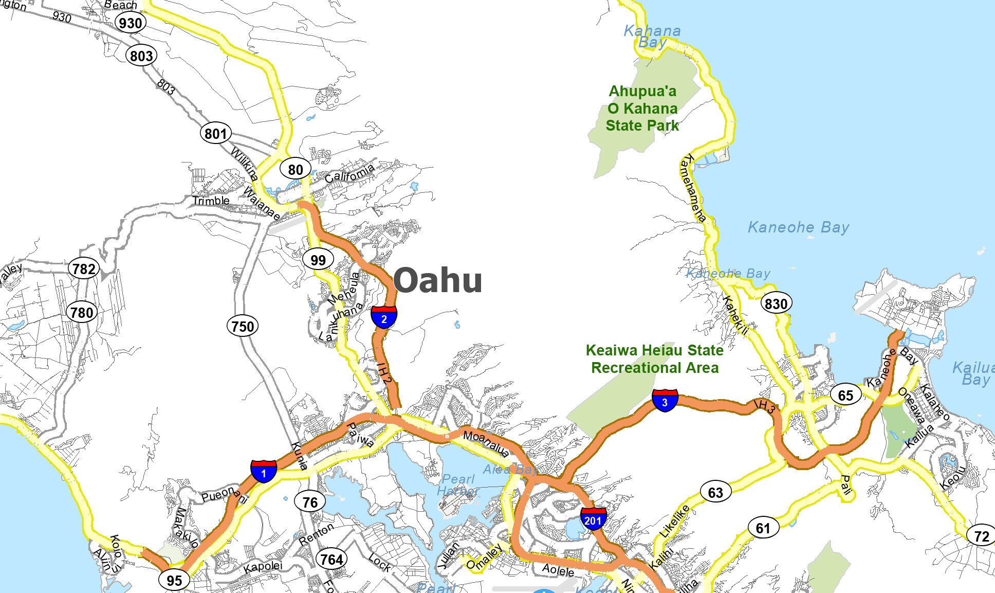 Map Of Oahu Island Hawaii GIS Geography