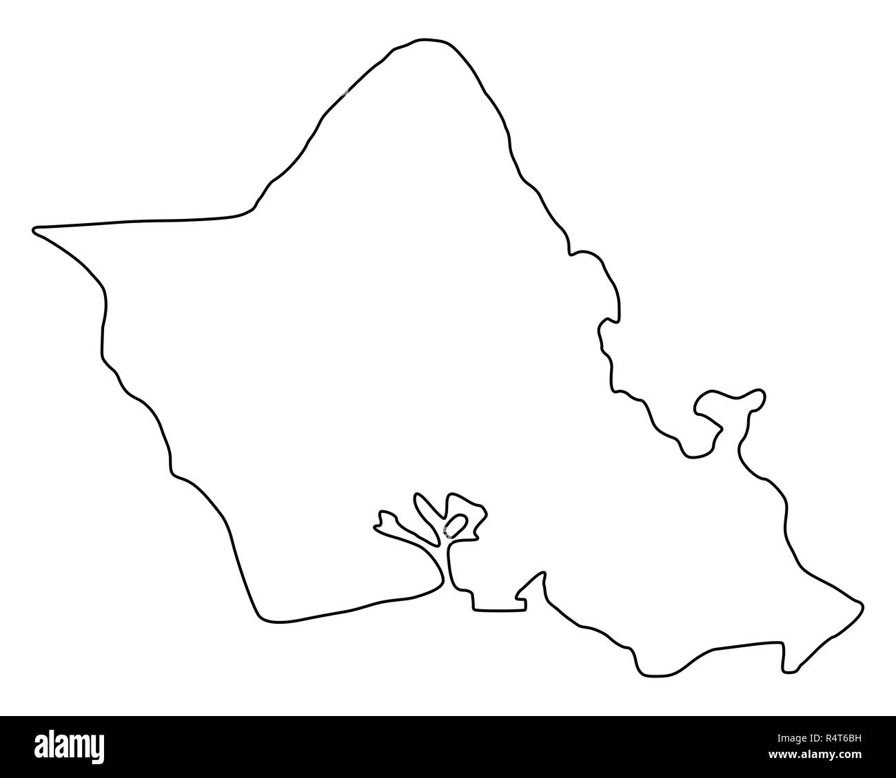 Map Of Oahu Stock Photo Alamy